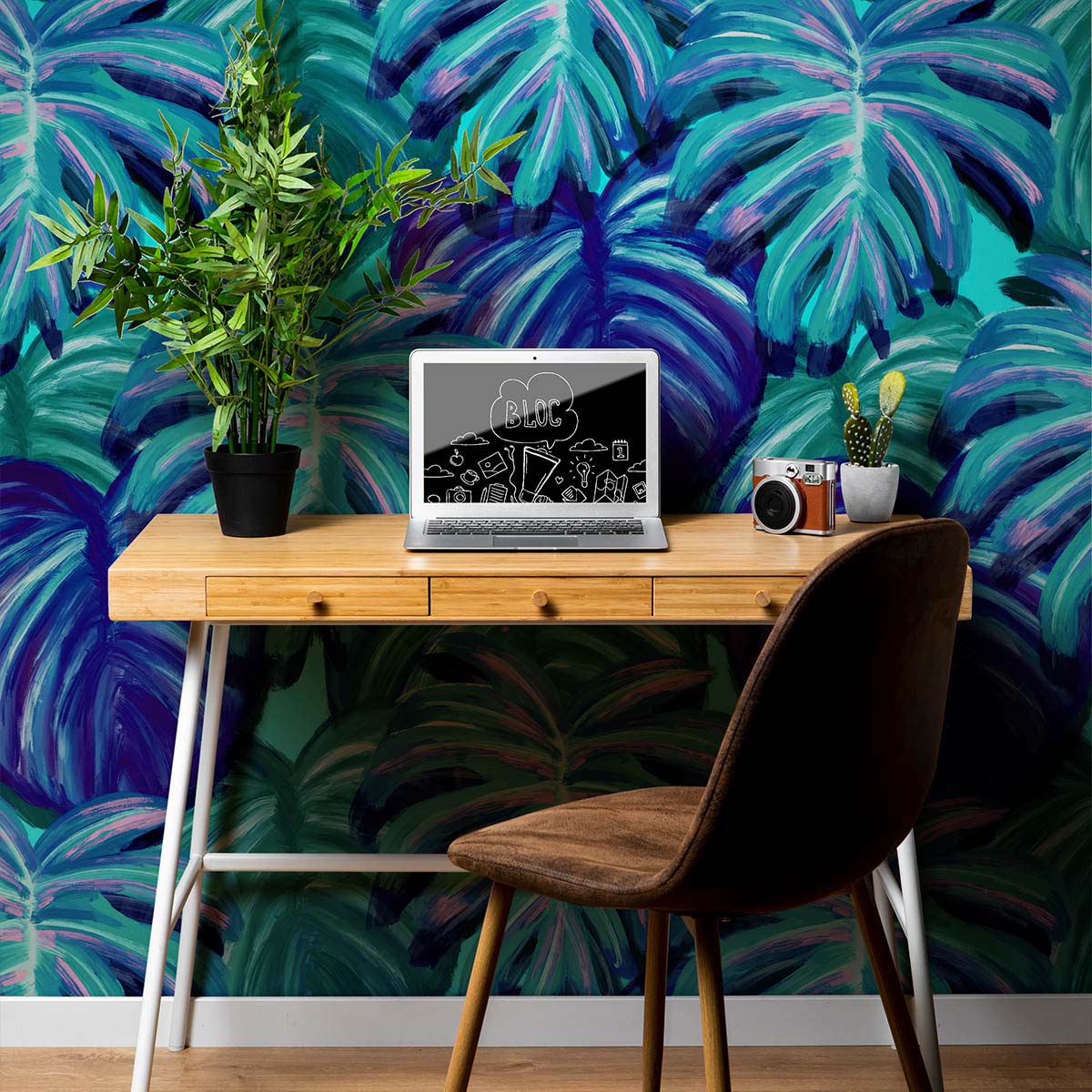 Fototapet Blue Leaves 4