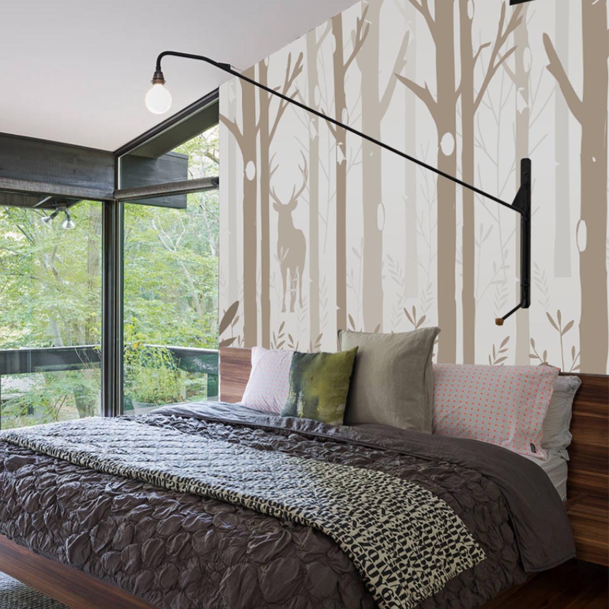 Fototapet Cerb printre copaci 1