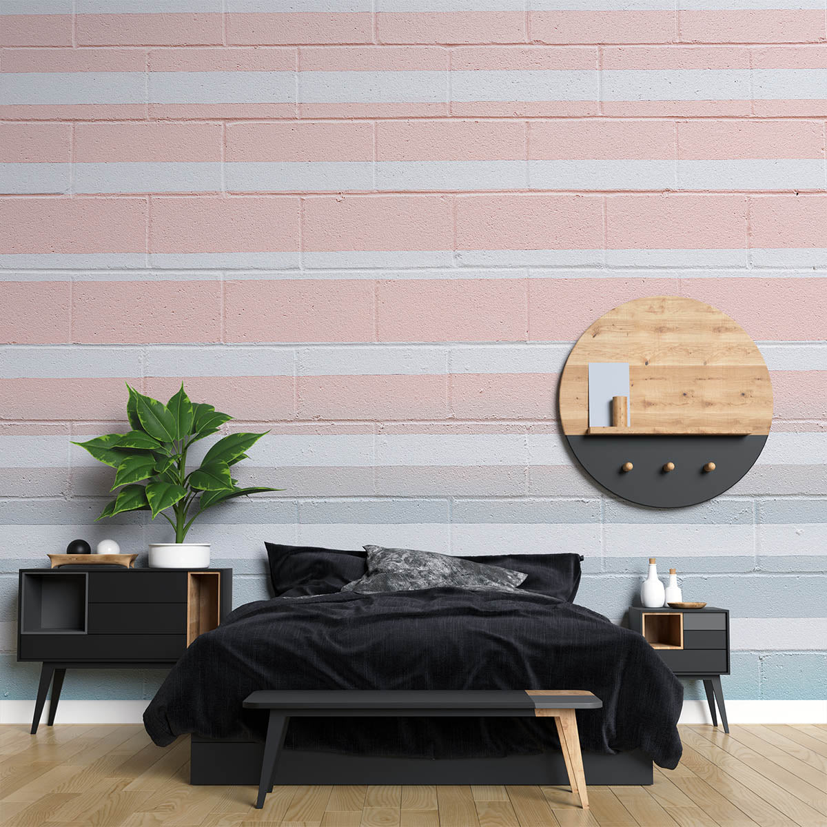 Fototapet Rainbow brick 1