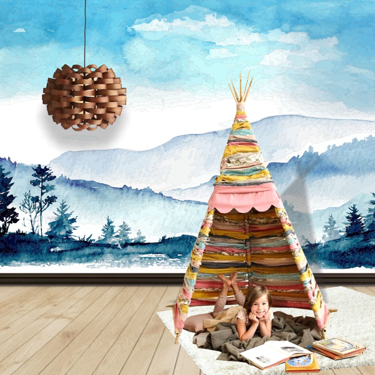 Fototapet Watercolor Panorama 1