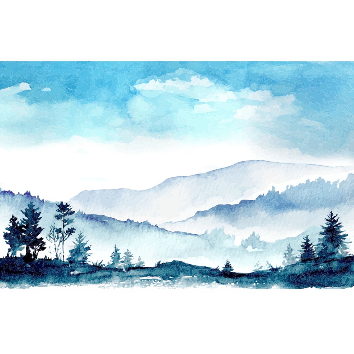 Fototapet Watercolor Panorama 1