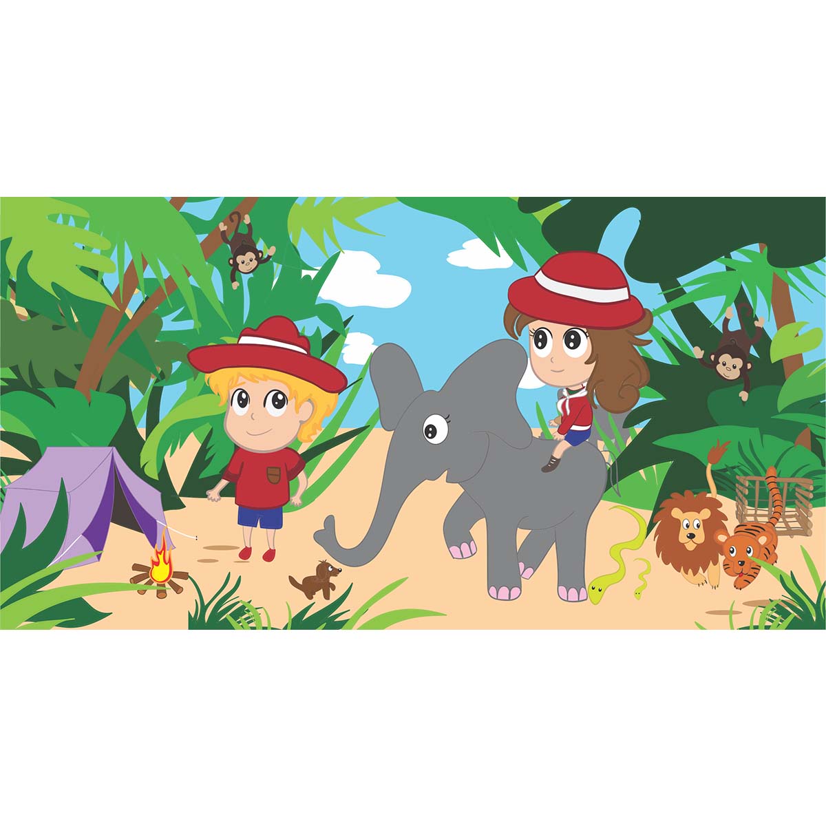Fototapet copii Plimbare prin jungla 1