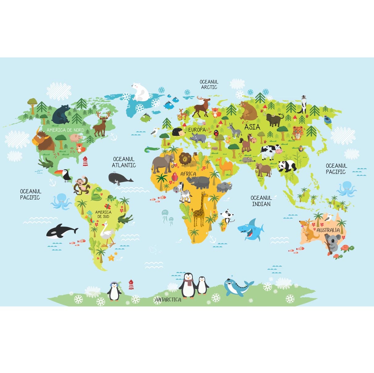 Fototapet Harta Animalelor 1