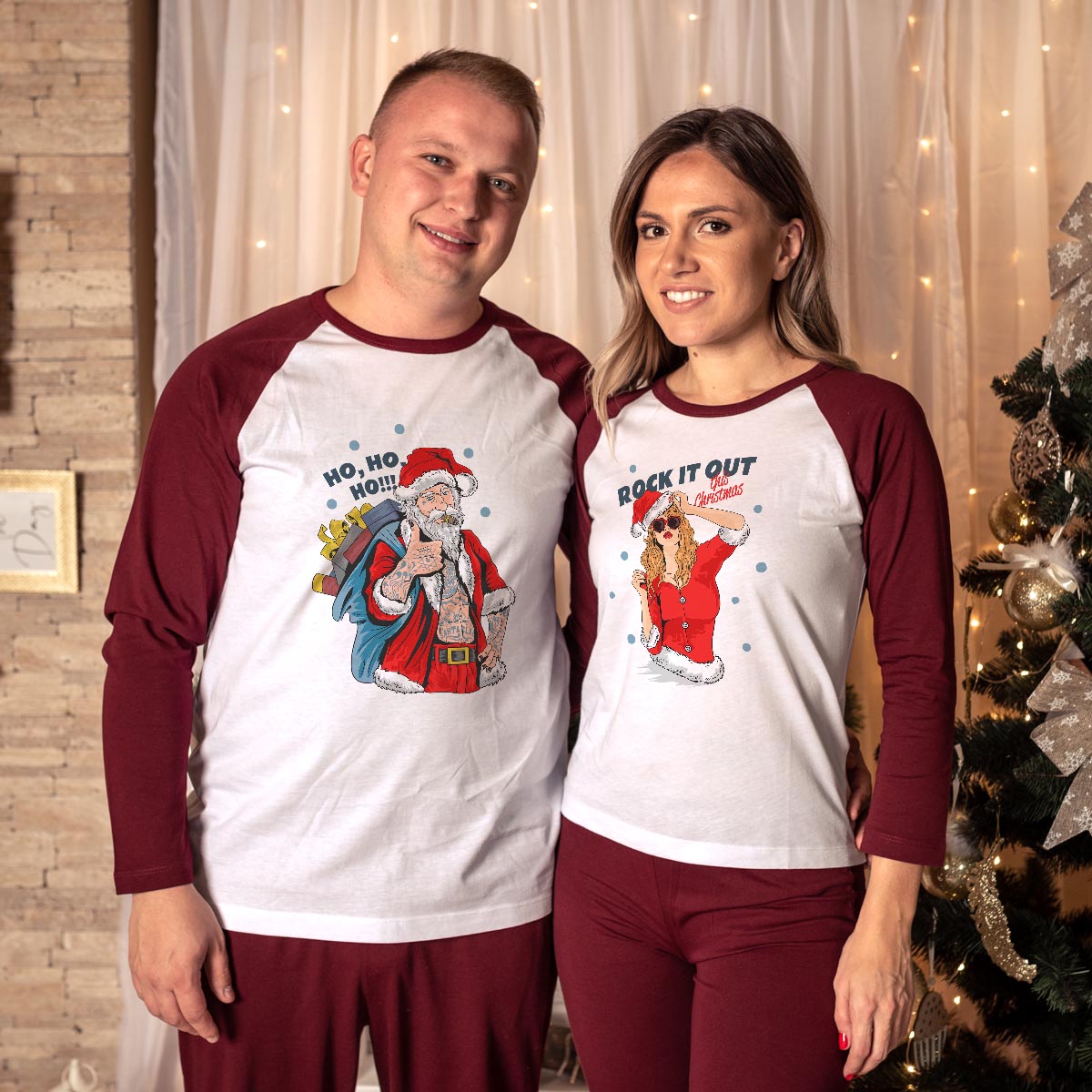 Pijamale Personalizate Cupluri Christmas Rock 12