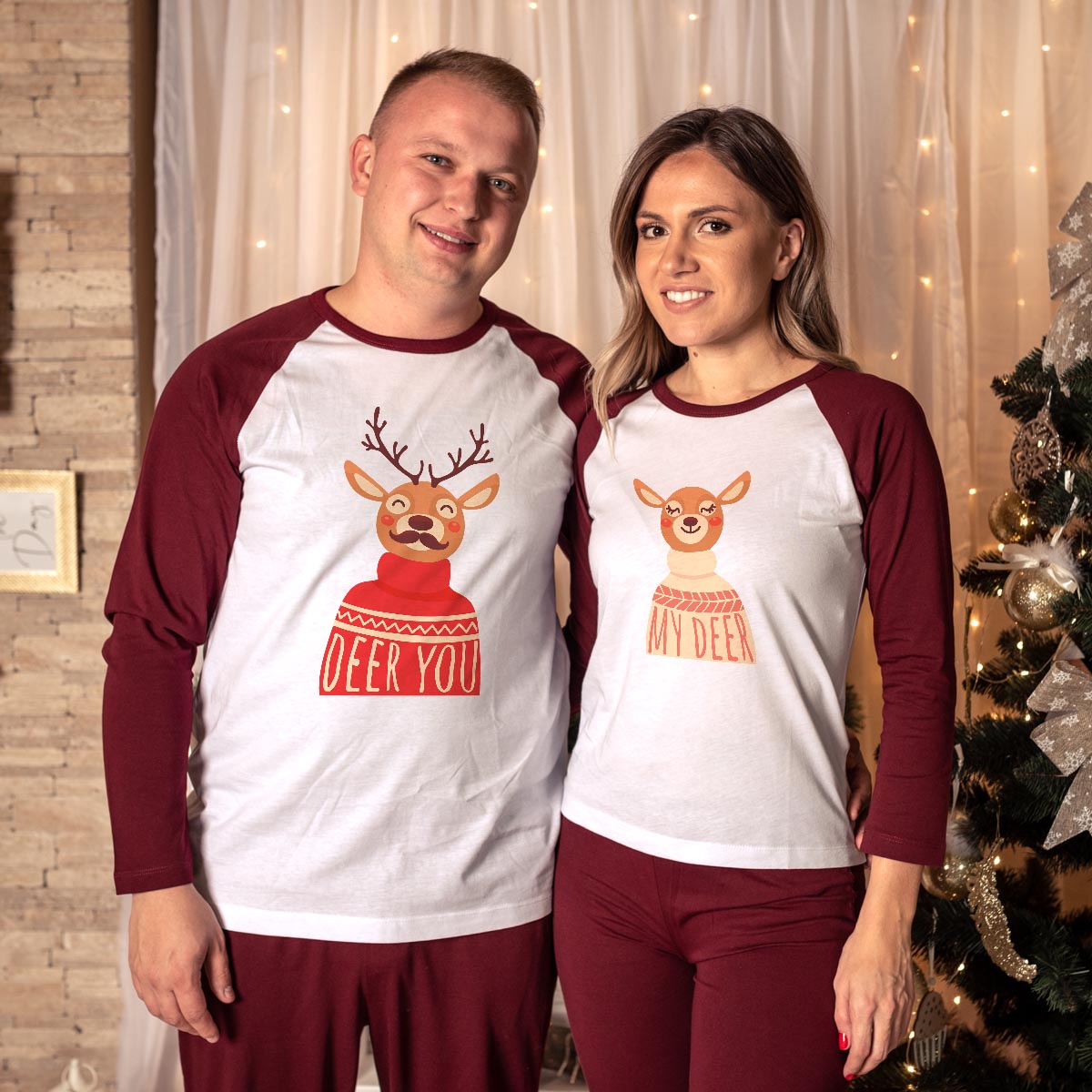 Pijamale Personalizate Cupluri Deer Couple 12