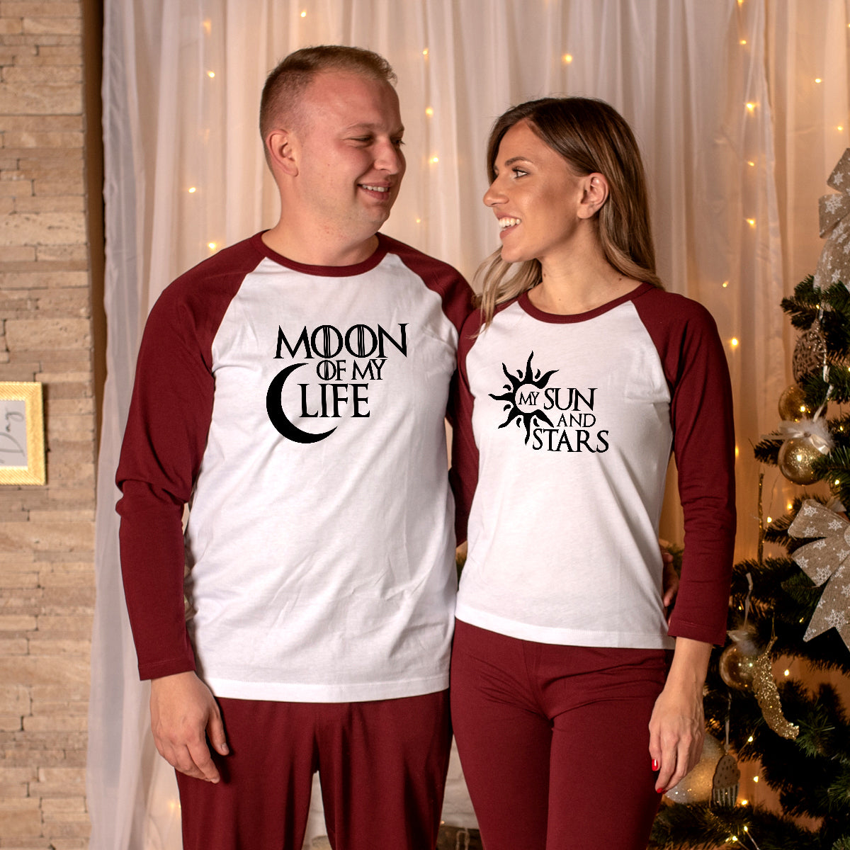 Pijamale Personalizate Cupluri Sun and Moon 15