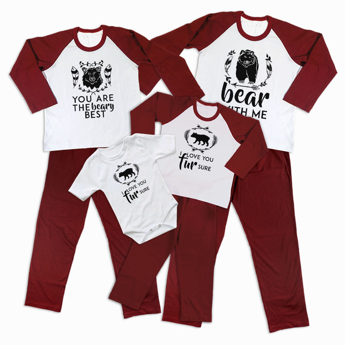Pijamale Personalizate Familie Bear Love 2 1