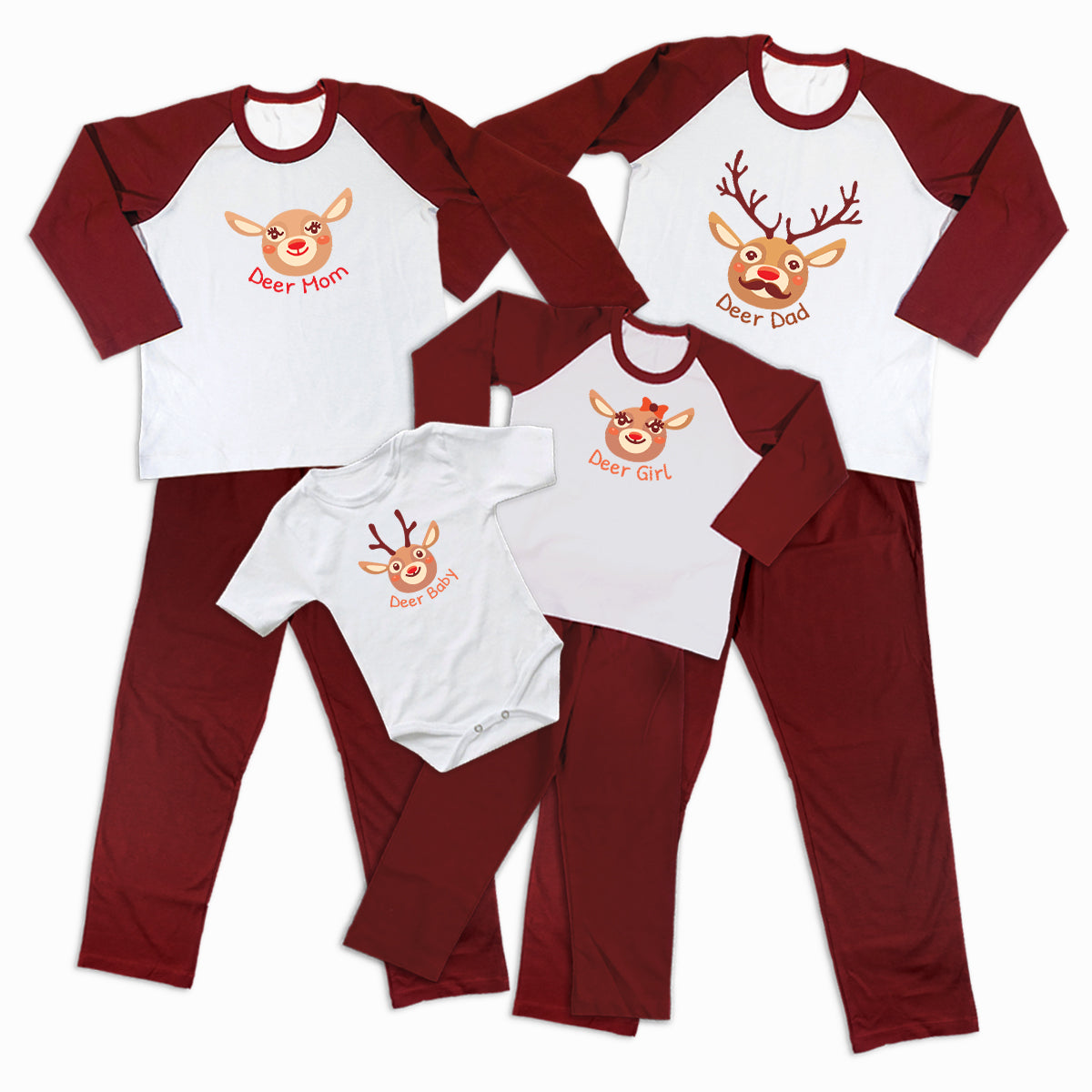 Pijamale Personalizate Familie Deer Family 2