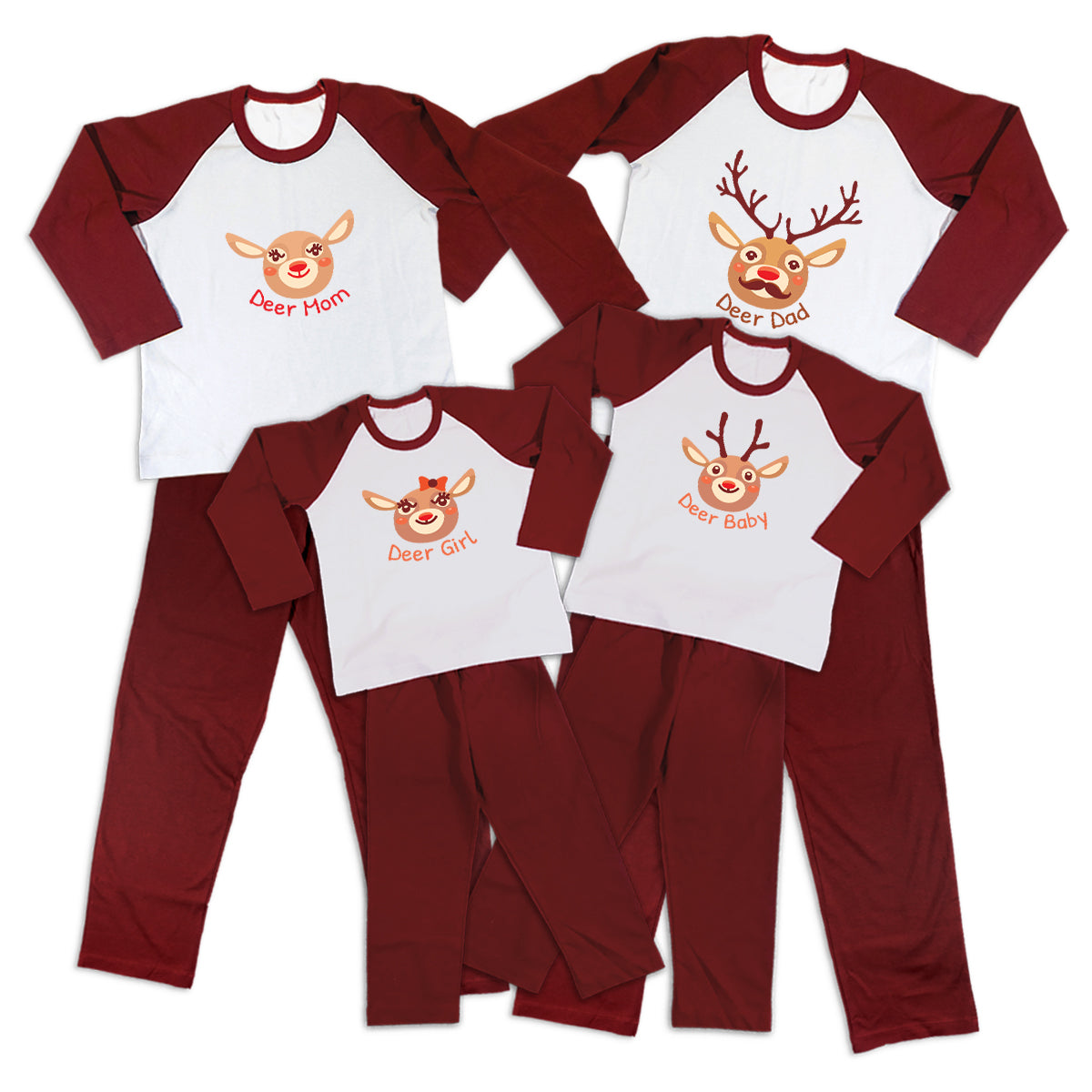 Pijamale Personalizate Familie Deer Family 3