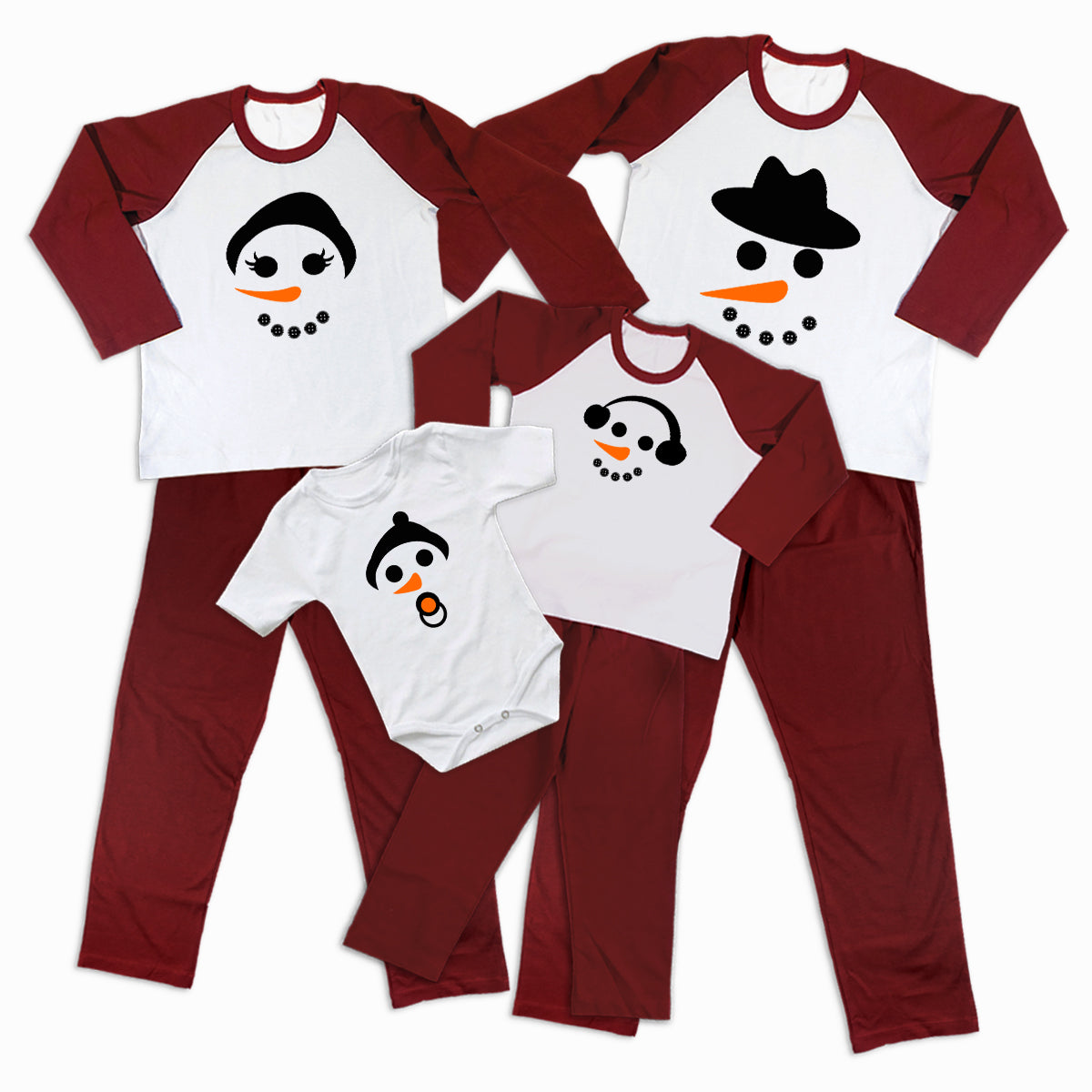 Pijamale Personalizate Familie Happy Snowman 2