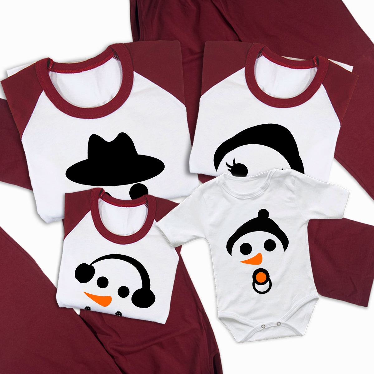 Pijamale Personalizate Familie Happy Snowman 2