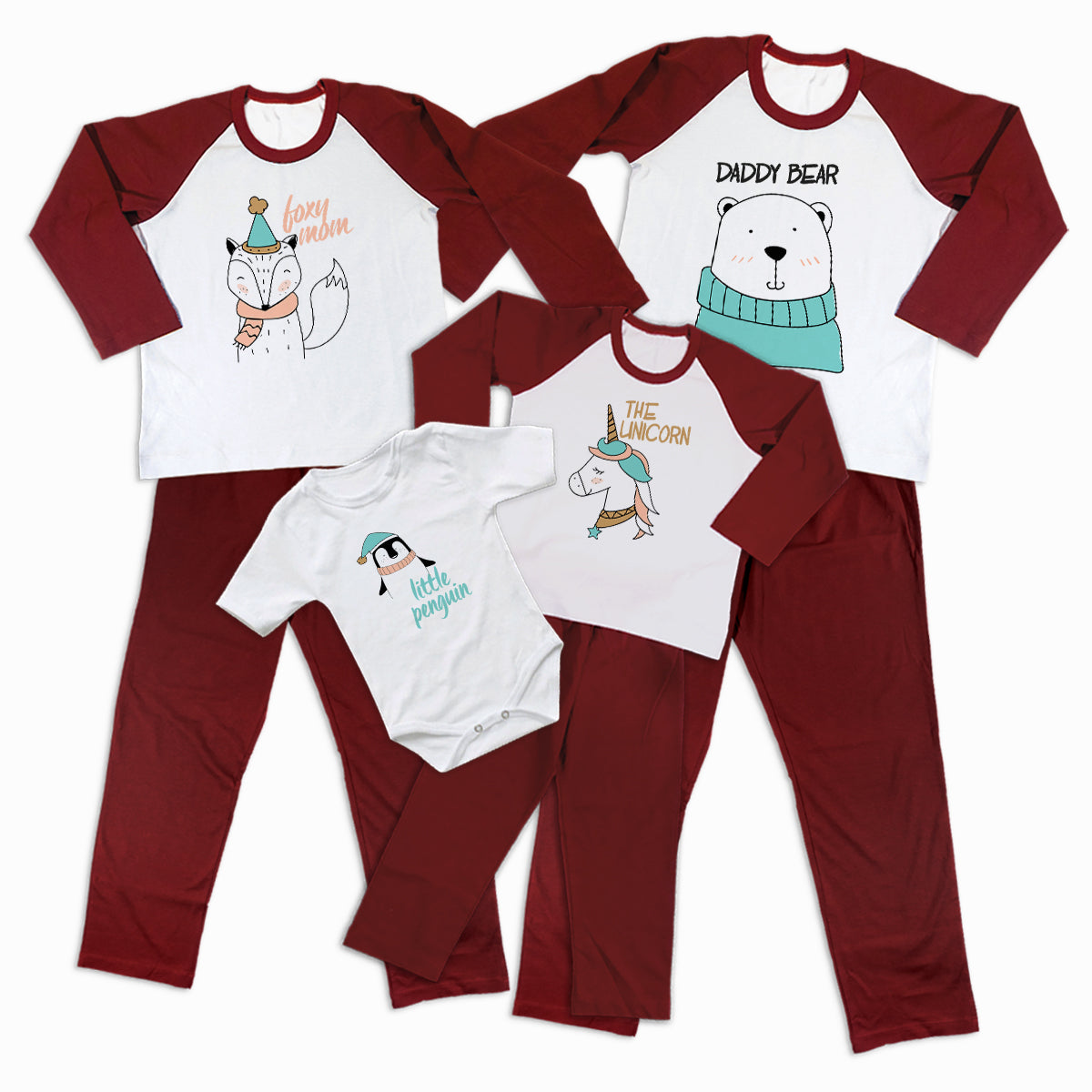 Pijamale Personalizate Familie Winter Sketch 2