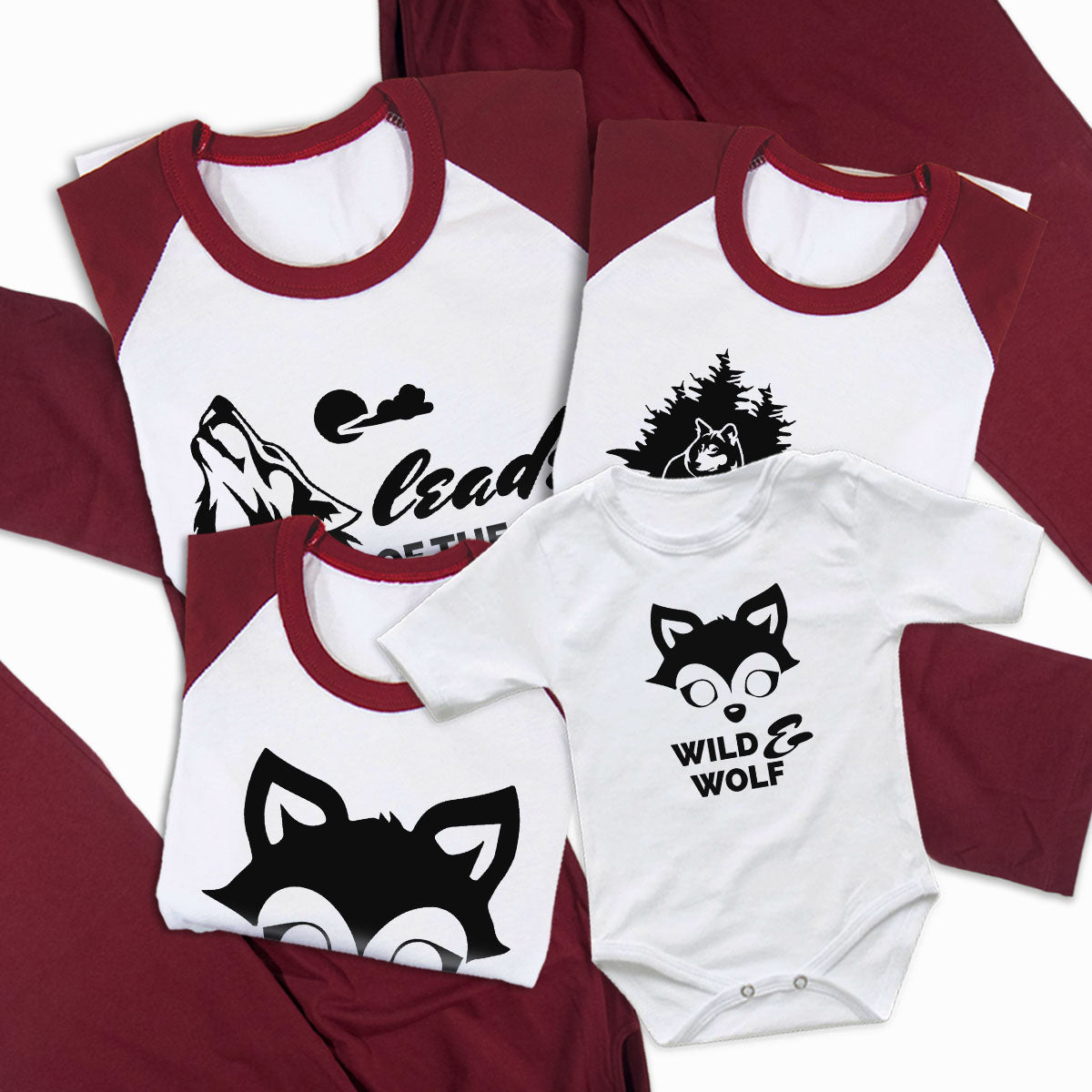 Pijamale Personalizate Familie Wolf Family 2 2