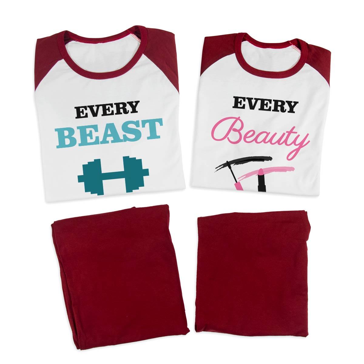 Pijamale personalizate cupluri Beauty and the Beast 2