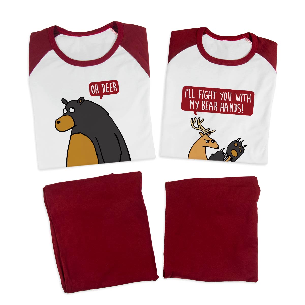 Pijamale personalizate cupluri Deer Bear 2