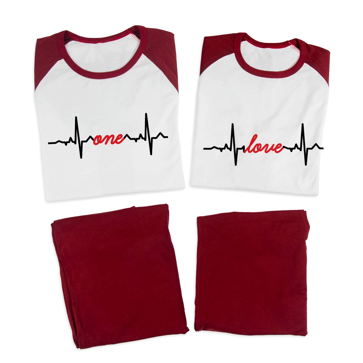 Pijamale personalizate cupluri Heartbeat 2