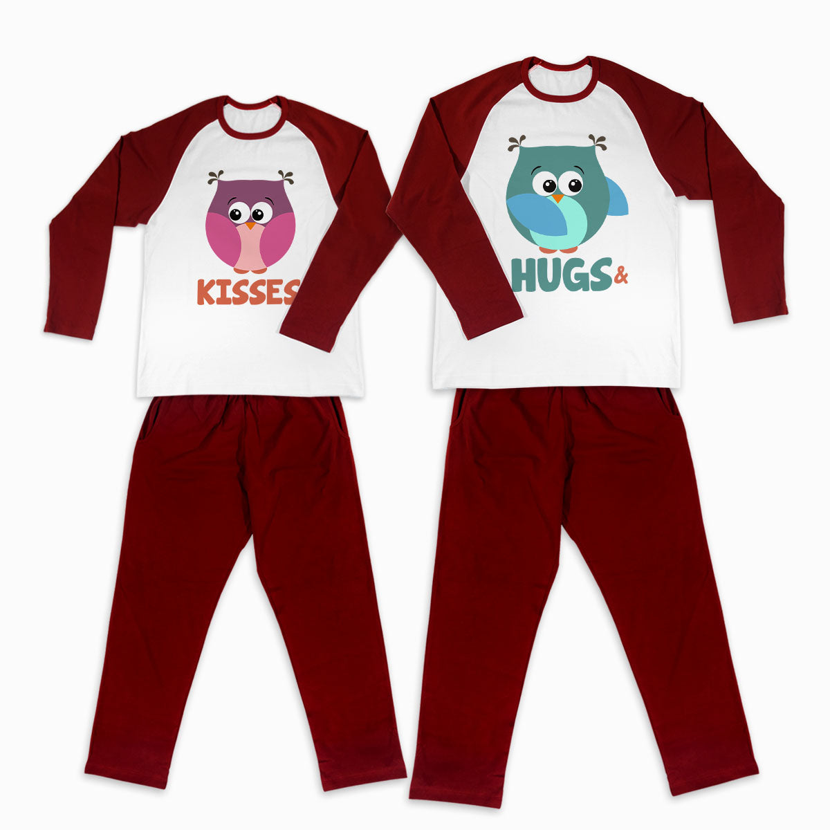 Pijamale personalizate cupluri Hugs and Kisses 1