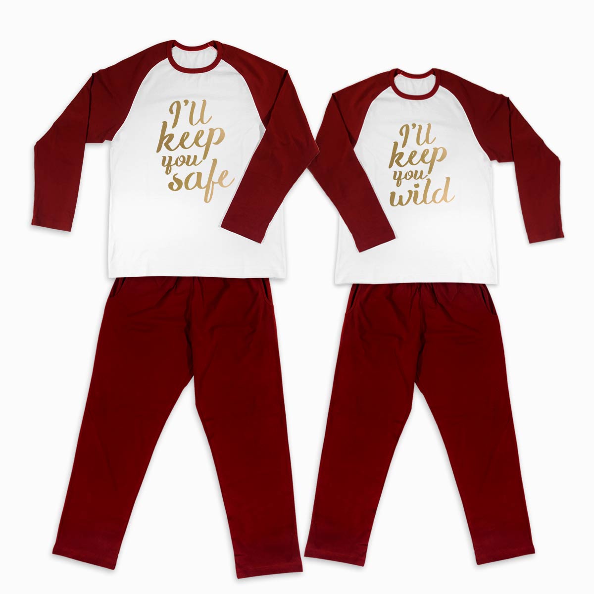 Pijamale personalizate cupluri Safe &amp; Wild Gold