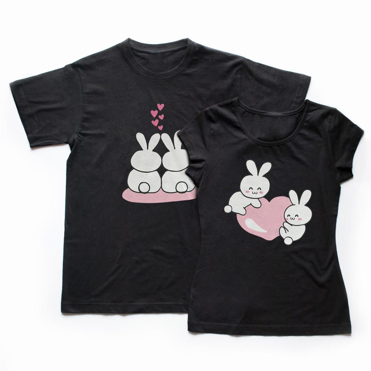 Tricouri cupluri - Bunnies in love1