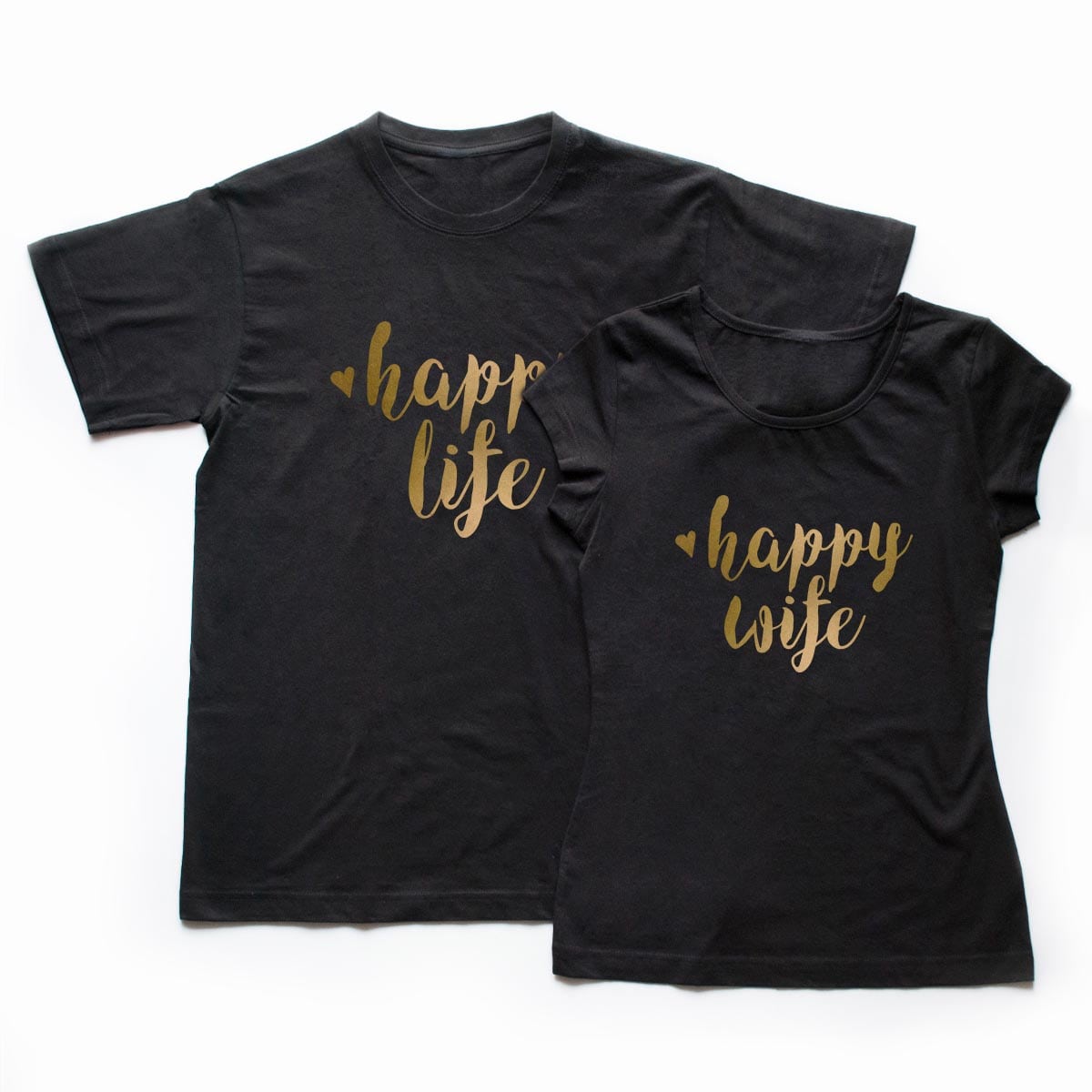 Tricouri cupluri - Happy life gold - 1