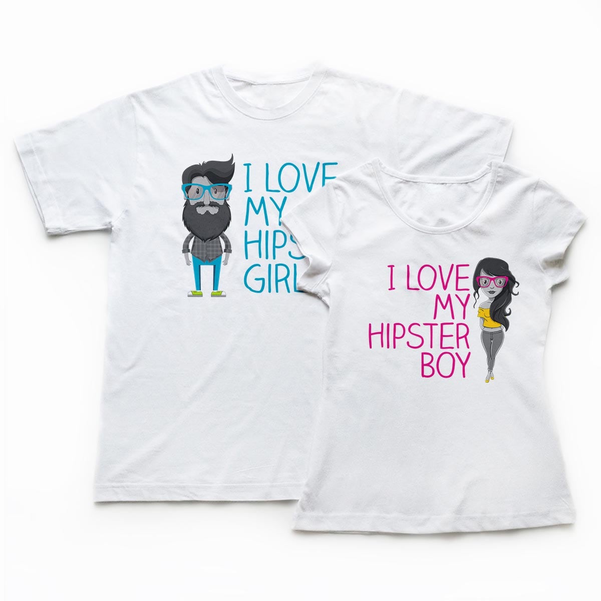 Tricouri cupluri - Hipster Love 1