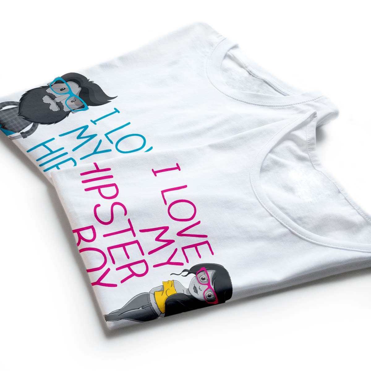 Tricouri cupluri - Hipster Love 1