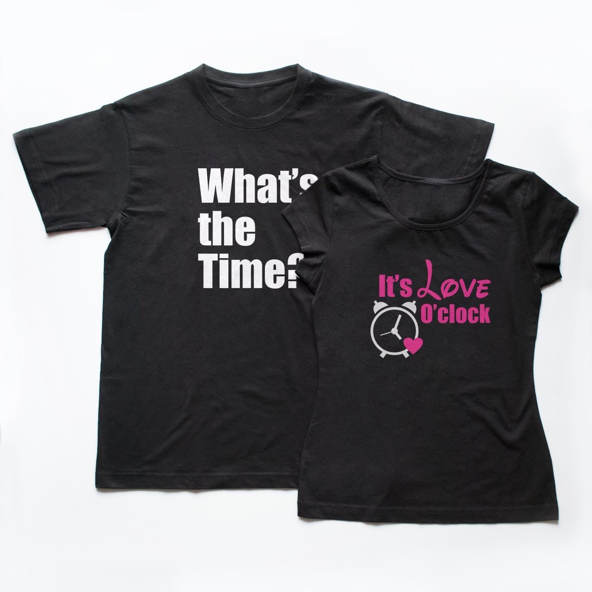 Tricouri cupluri - Love time negru 1