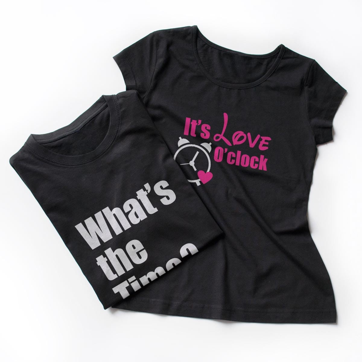 Tricouri cupluri - Love time negru 1
