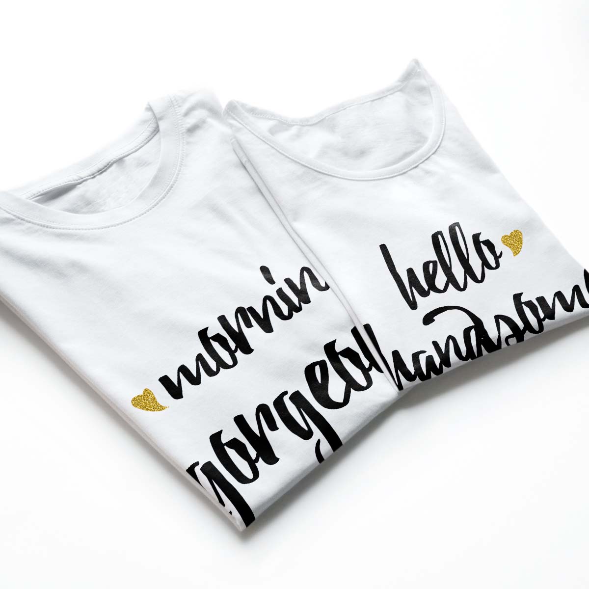 tricouri cupluri Morning love, set tricouri albe