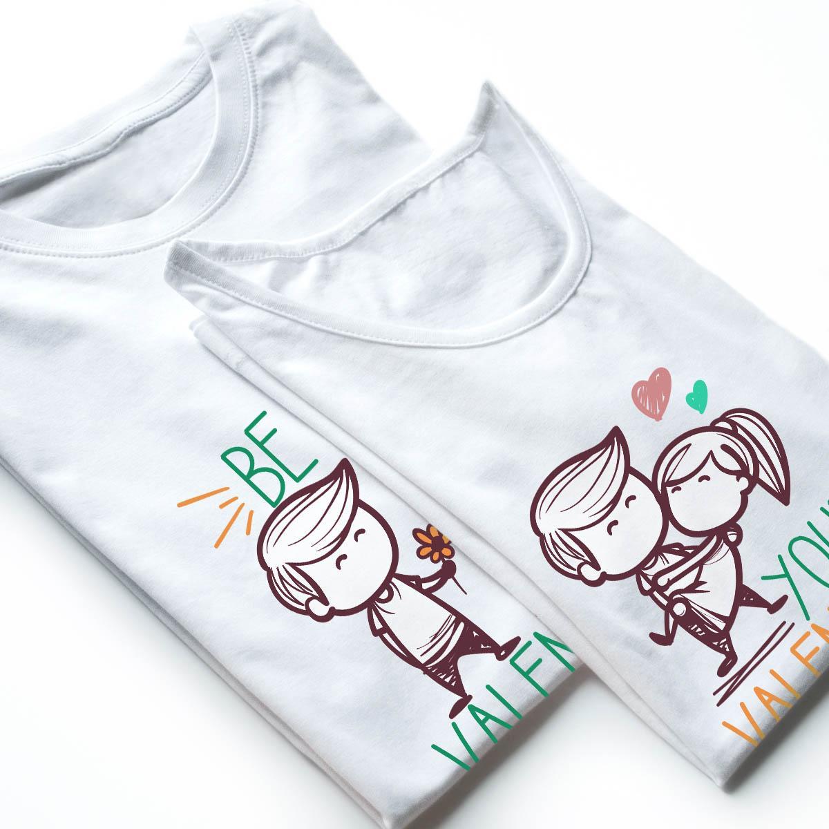 tricouri cupluri My Valentine , set tricouri albe