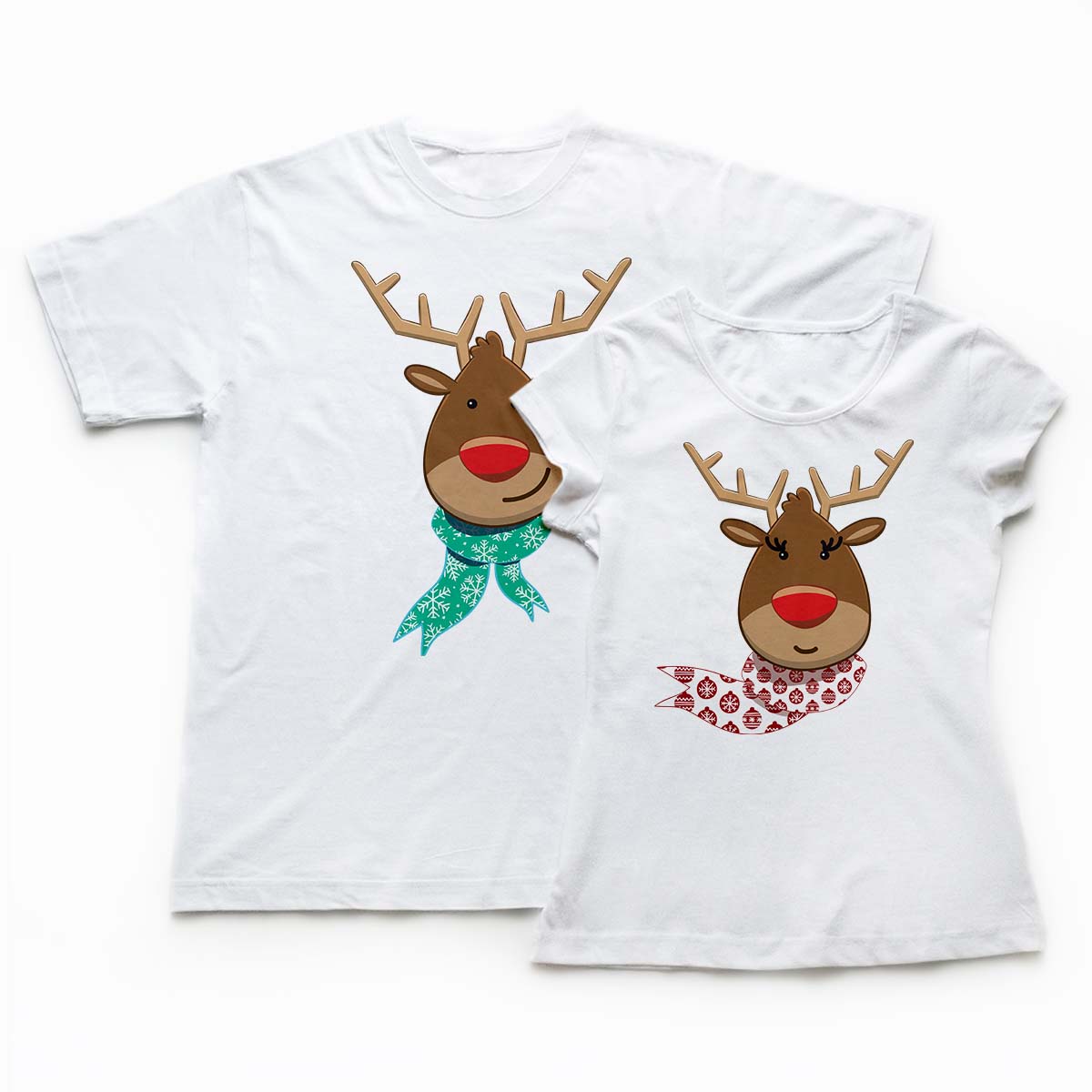 tricouri cupluri North Pole Love, set tricouri albe