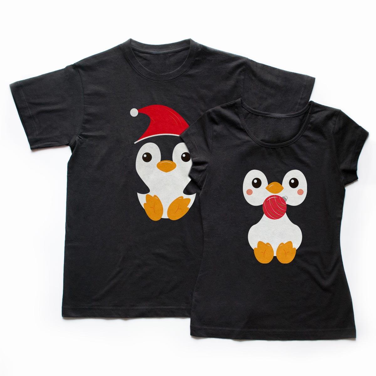 tricouri cupluri Penguin couple