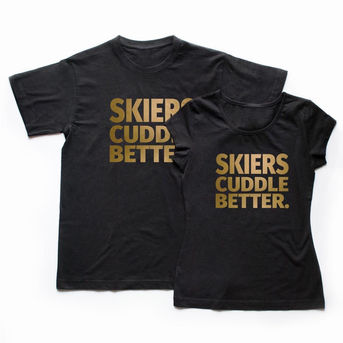 Tricouri cupluri - Skiers Love gold 2