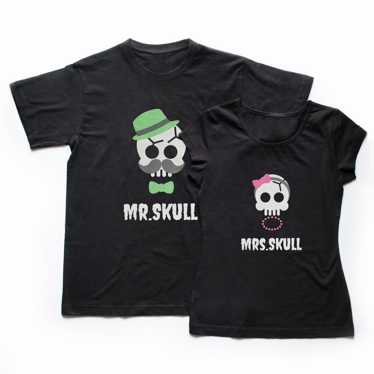 Tricouri cupluri - Skull Couple 1