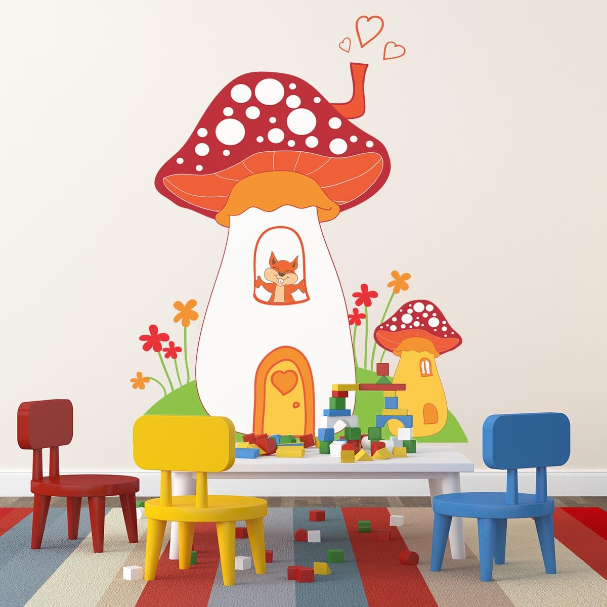 Stckere perete copii Ciupercuta cu vulpe 1