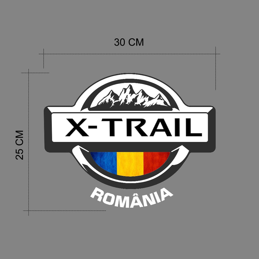 ticker auto Nissan X-Trail Romania 30 x 25 cm.