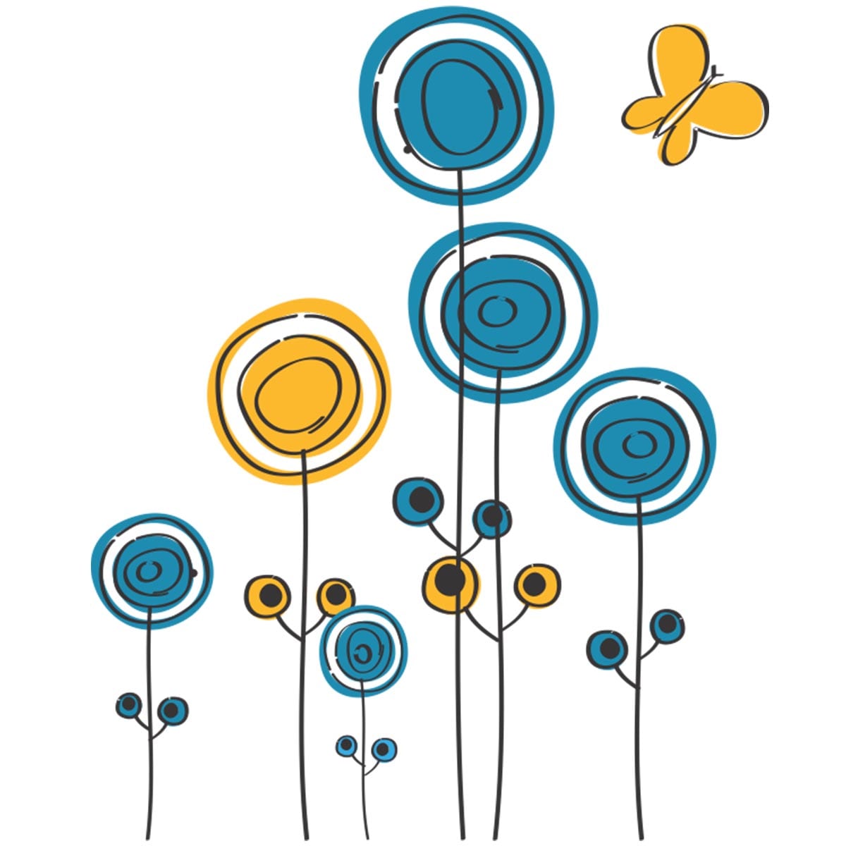 Sticker perete Butterfly Flower 1