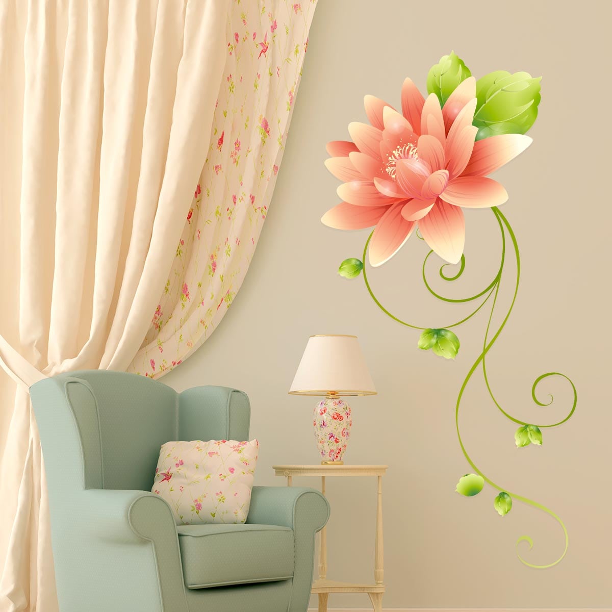 Sticker perete Floare de piatra 1