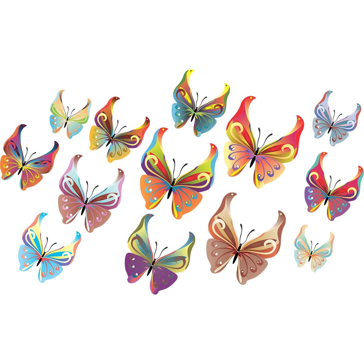 Sticker perete Fluturi colorati 2