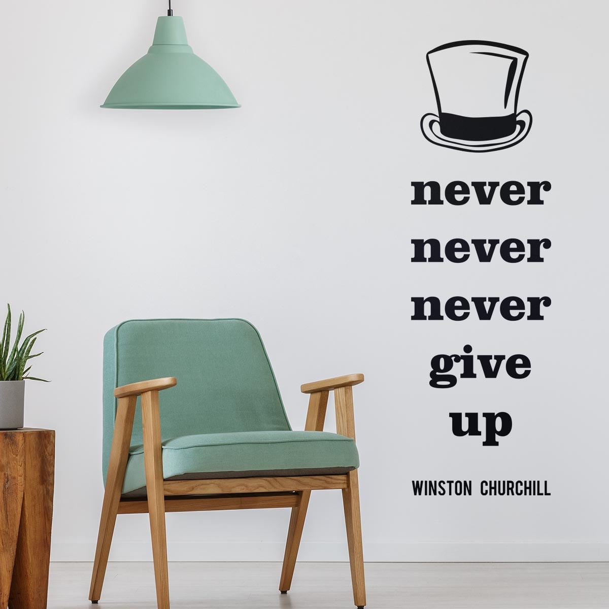 Sticker perete Never give up 1