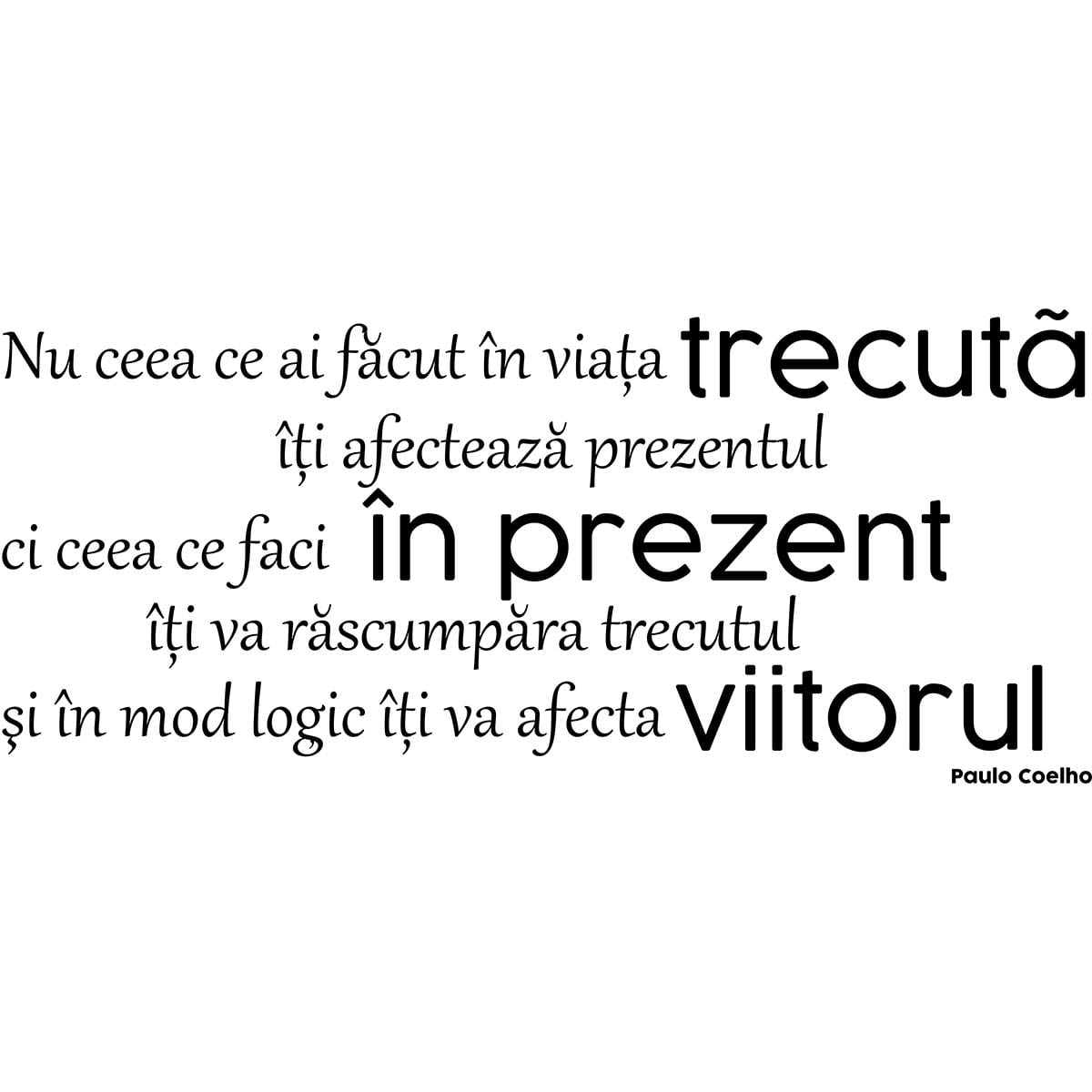 Sticker perete Traieste prezentul 1