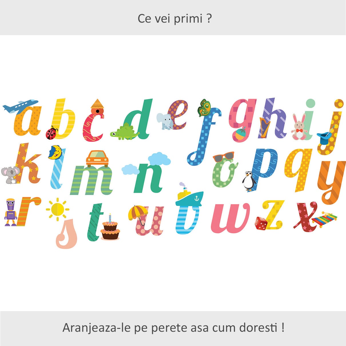 Stickere perete copii Eu sunt Abecedarel 1