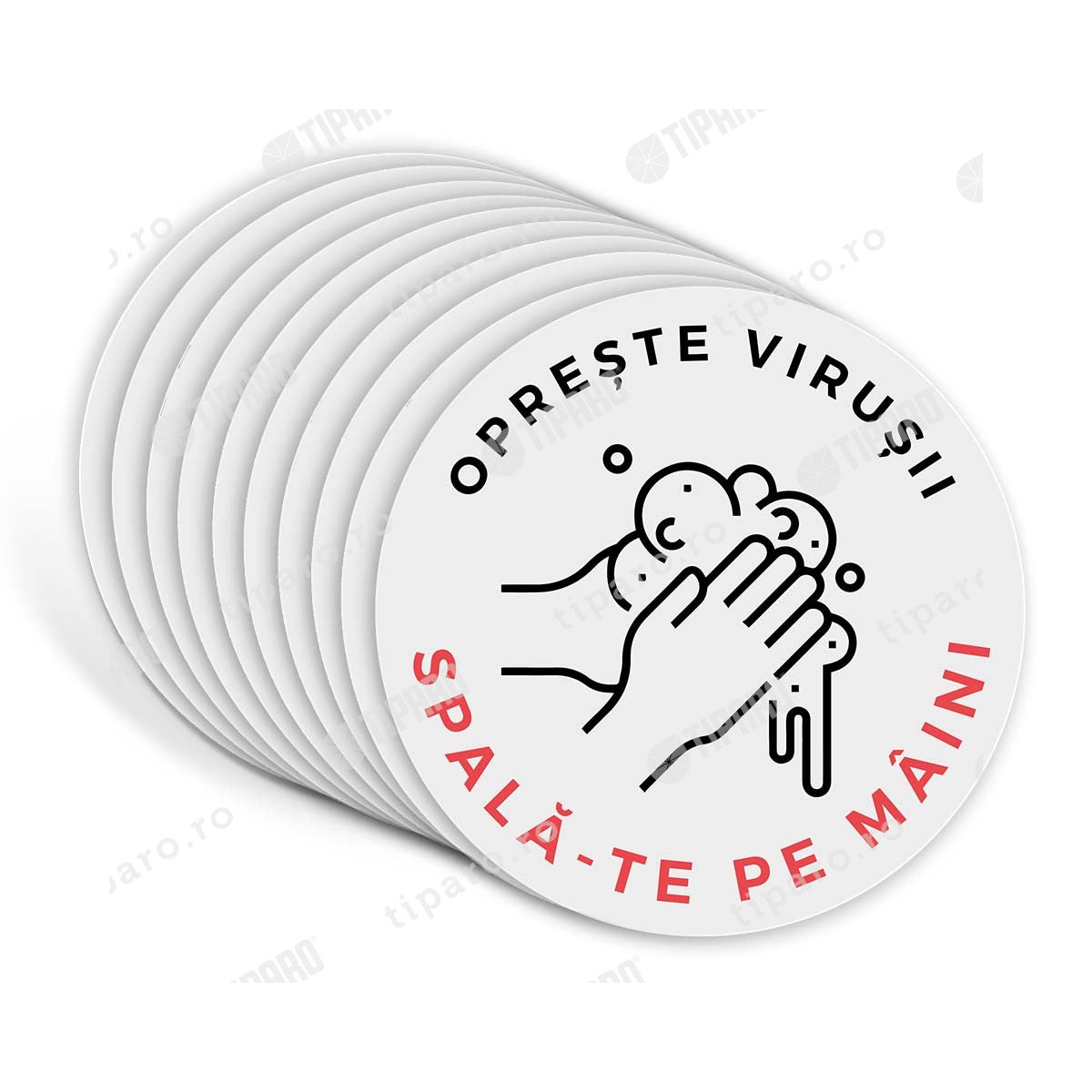 Sticker de preventie Toaleta spalare maini 10 bucati 6