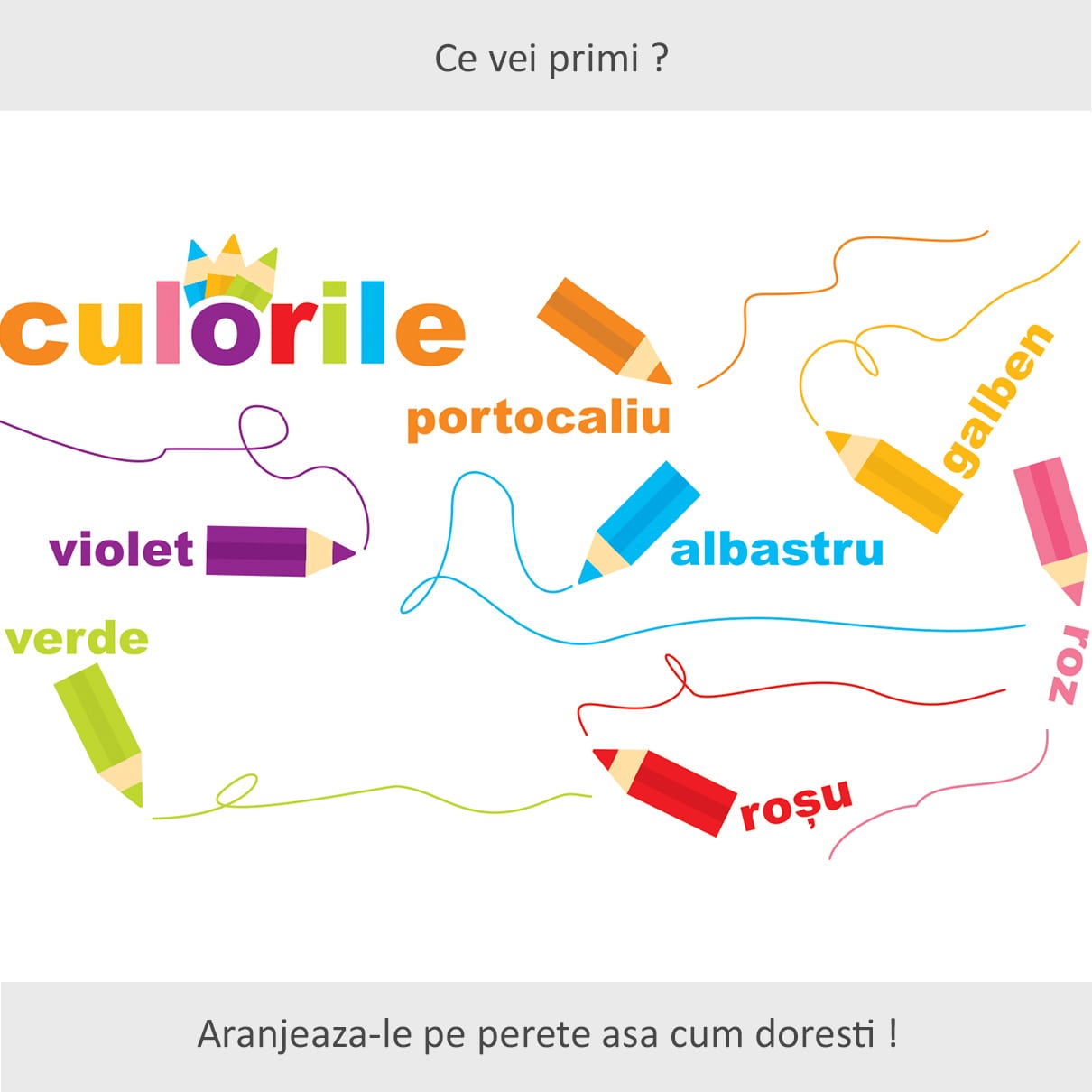 Stickere perete copii Creioanele magice 1