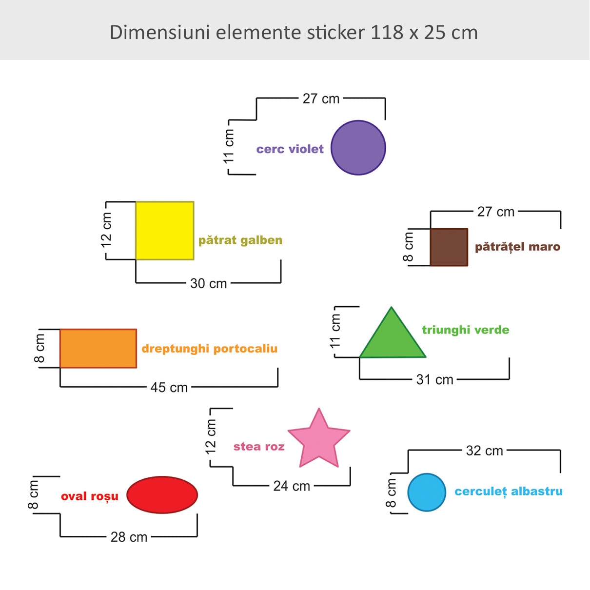 Stickere perete copii Forme geometrice colorate 1