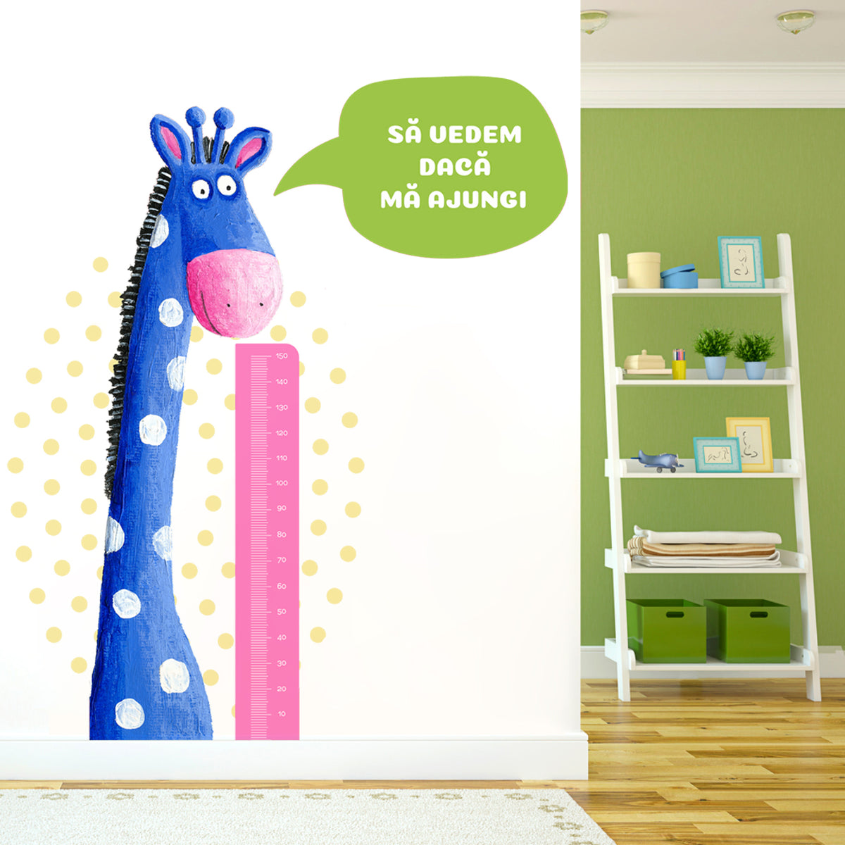 Stickere perete copii Girafa cu metru 223x265