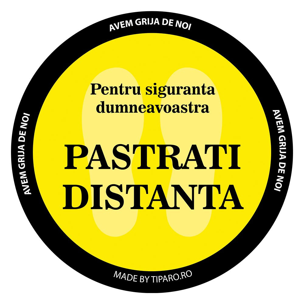 Stickere preventie delimitare podea rotund Negru 1