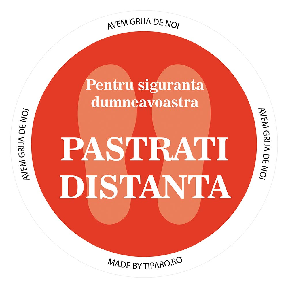Stickere preventie delimitare podea rotund Rosu 2