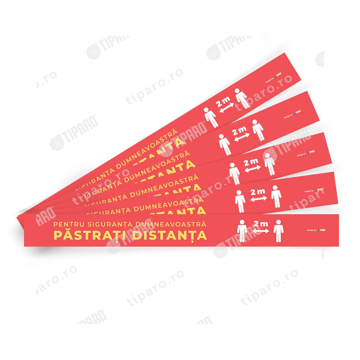 Stickere preventie Benzi distantare podea 5 bucati 5a