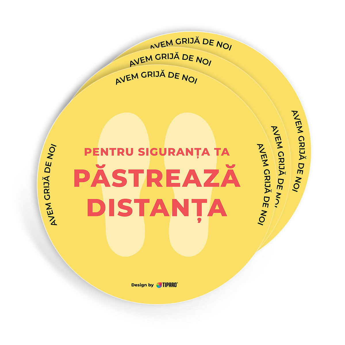 Stickere preventie Cerc distantare podea 3 bucati 3